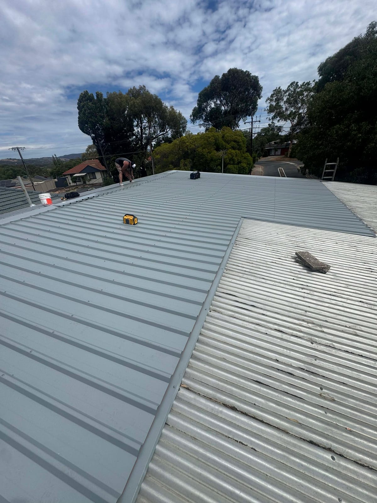 Metal roof re-coat by A1 Roofing & Property Maintenance in Adelaide
